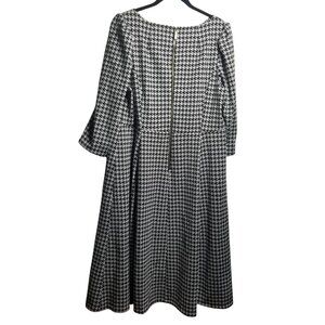 Calvin Klein Women's Black/White Houndstooth Office Career Dress Sz 16W